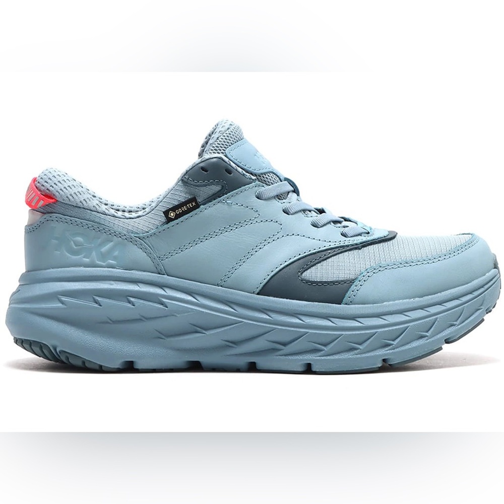 NWT Hoka Bondi L Leather GTX GoreTex U Unisex Stone Goblin Blue Cushioned Shoes - Picture 16 of 16